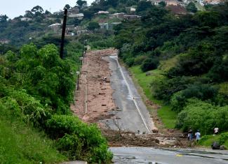 The aftermath of floods in KwaZulu-Natal in 2022.