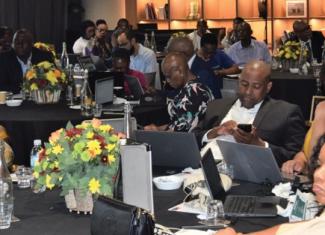 Delegates who attended the roundtable facilitated by veteran journalist, Tim Modise