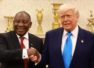 President Cyril Ramaphosa with President Donald Trump in the Oval Office during South Africa’s bilateral meeting with the US.