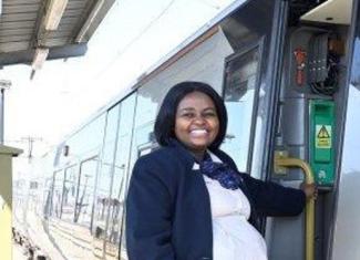 Bawinile Mokgonyana prepares to take the wheel of a Gautrain