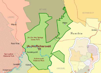 Ai-Ais Richtersveld Transfrontier Park map