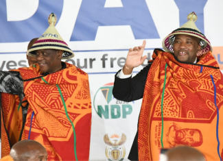 Sport, Arts and Culture Minister Gayton McKenzie with Deputy President Paul Mashatile at the Heritage Day celebrations in the Free State last year.