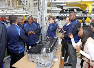 President Cyril Ramaphosa at the launch of the BMW X3 Plug-In Hybrid at the BMW plant in Rosslyn, Tshwane.