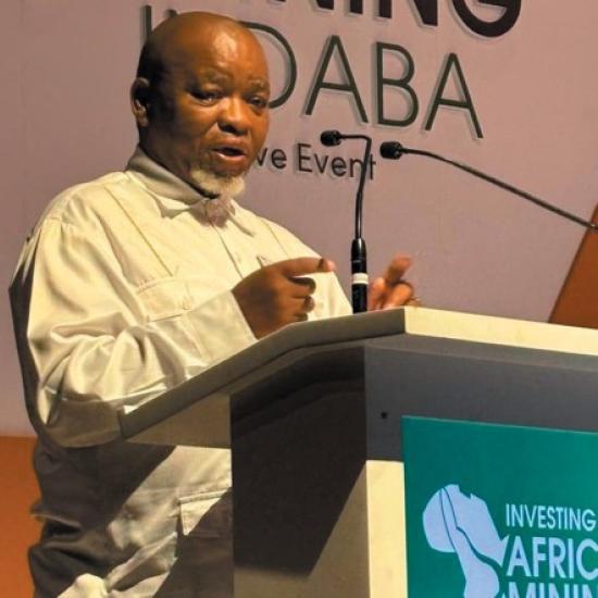 Minister of Mineral Resources and Energy Gwede Mantashe at the African Mining Indaba in Cape Town