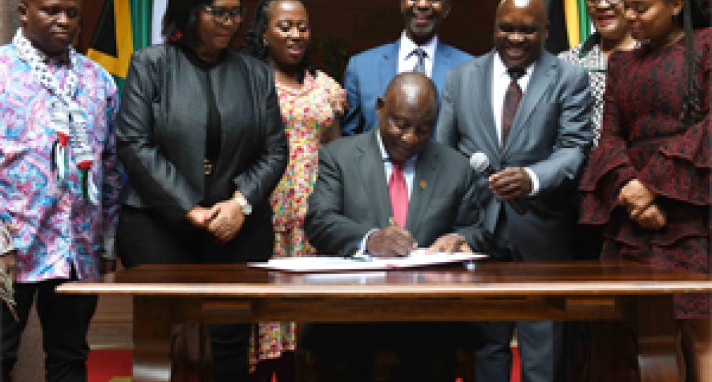 President Cyril Ramaphosa, joined by the Minister of Health, Dr Joe Phaahla, signed into law the National Health Insurance (NHI) Bill in May 2024