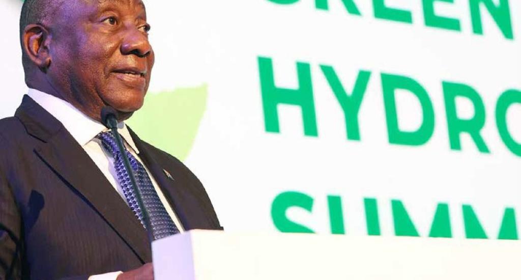 Cyril Ramaphosa addresses the inaugural Africa Green Hydrogen Summit in Cape Town