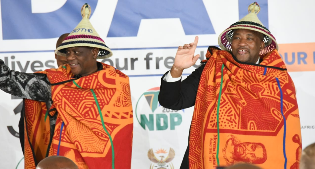 Sport, Arts and Culture Minister Gayton McKenzie with Deputy President Paul Mashatile at the Heritage Day celebrations in the Free State last year.