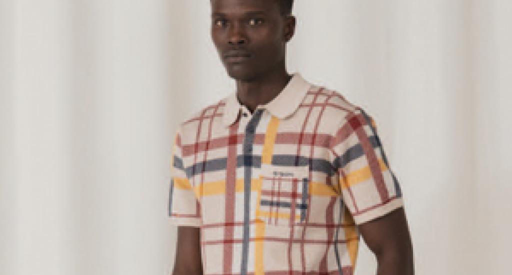 Checkered knit polo and shorts: R2 500.